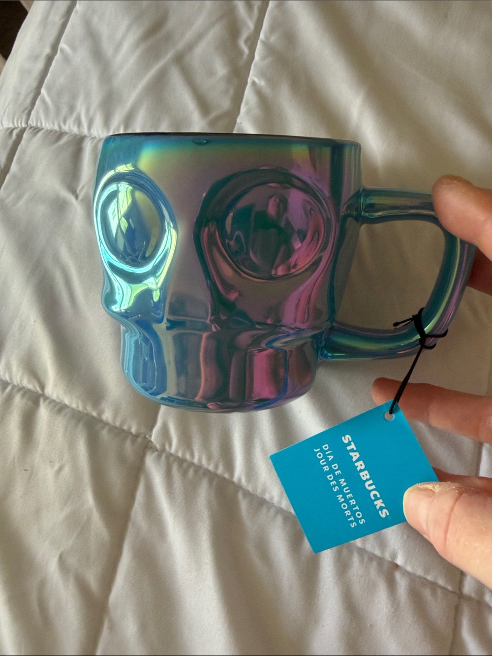 Starbucks Iridescent Skull Mug - Teal/Purple